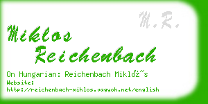 miklos reichenbach business card